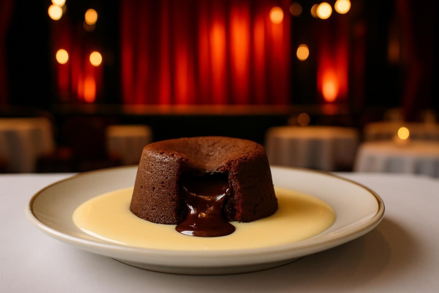 Moelleux au chocolat, crème anglaise (photo non contractuelle)
